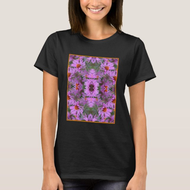 Camiseta Resumen de las flores de aster rosadas de Nueva In (Anverso)