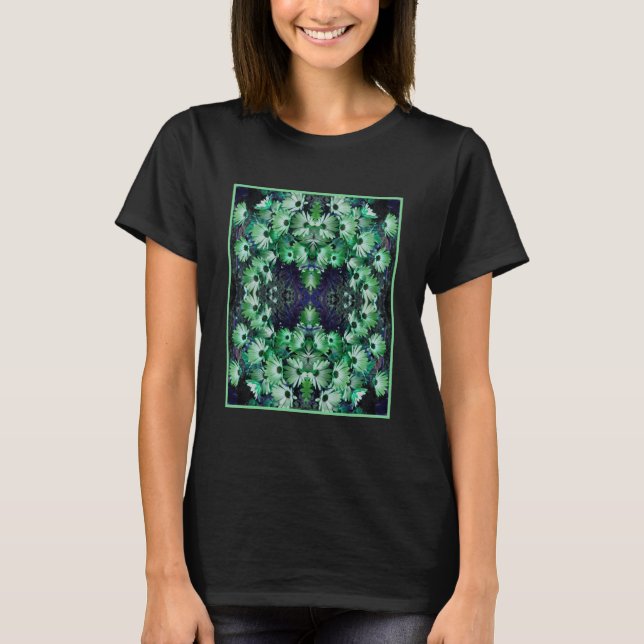 Camiseta Resumen de las flores de margarita del África verd (Anverso)