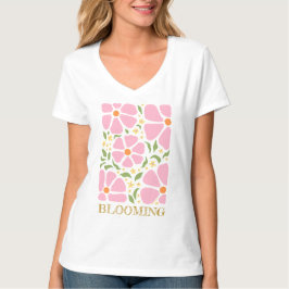 Camiseta Resumen de las flores rosadas juguetonas
