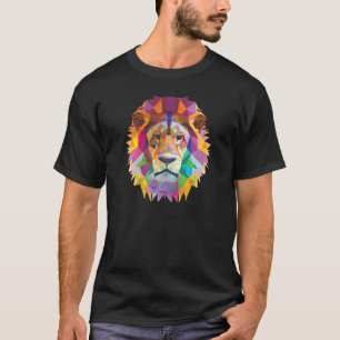 Camiseta Resumen de León Polígono Guay Animal Geométrico Si