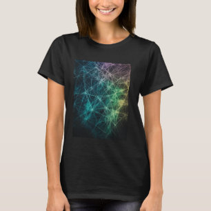 Camiseta Resumen de líneas de red de arte futurista