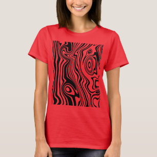 Camiseta Resumen de líneas rojas y negras retorcidas - Pers