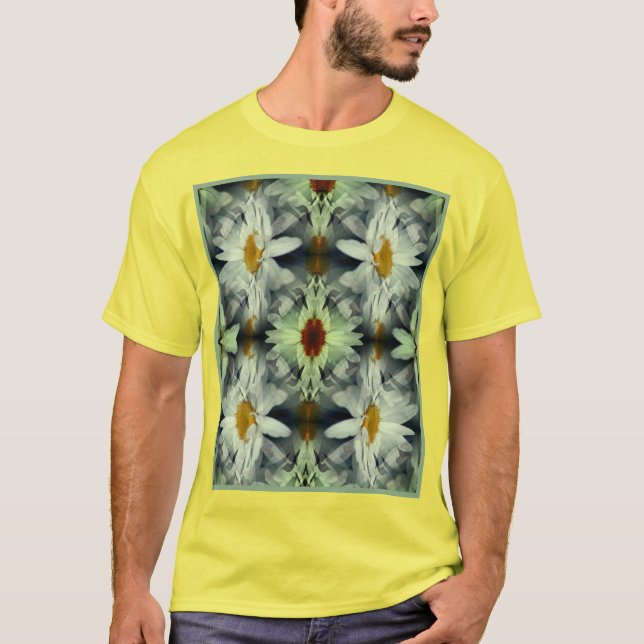 Camiseta Resumen de los manguitos de flores de margarita bl (Anverso)