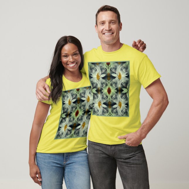Camiseta Resumen de los manguitos de flores de margarita bl (Unisexo)