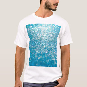Camiseta Resumen de luces azules, fondo artístico.
