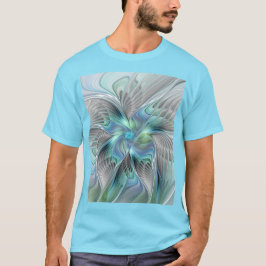 Camiseta Resumen de mariposa azul verde azul Fantasía arte 