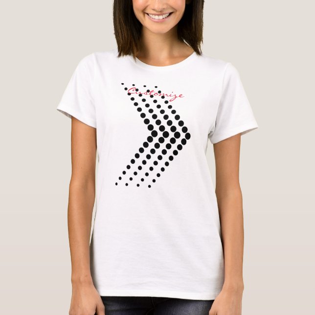Camiseta Resumen de medio tono Circle Zigzag Chevron (Anverso)