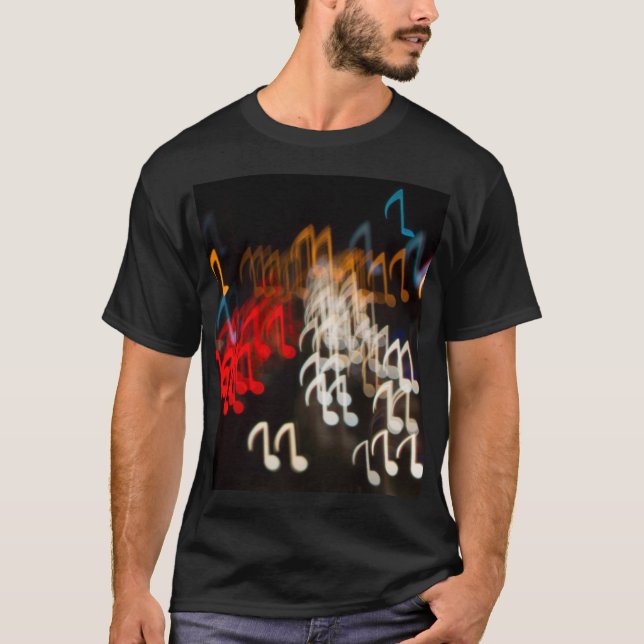 Camiseta Resumen de notas musicales: las luces cubren el fo (Anverso)