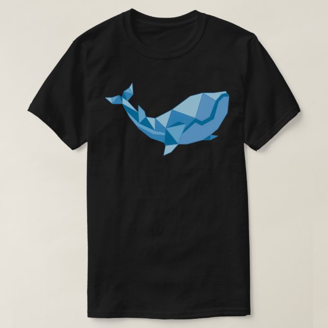Camiseta Resumen de origami geométrico de ballena (Diseño del anverso)