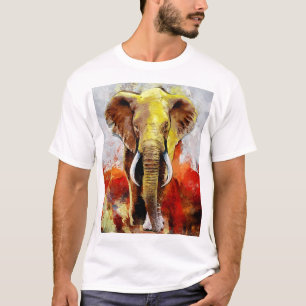 Camiseta Resumen de pintura de aceite de elefante moderno
