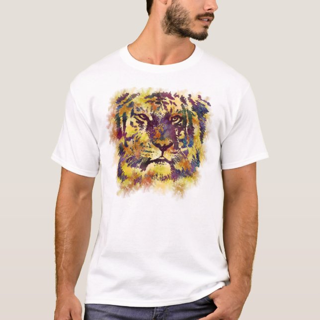 Camiseta Resumen de pintura de leones (Anverso)