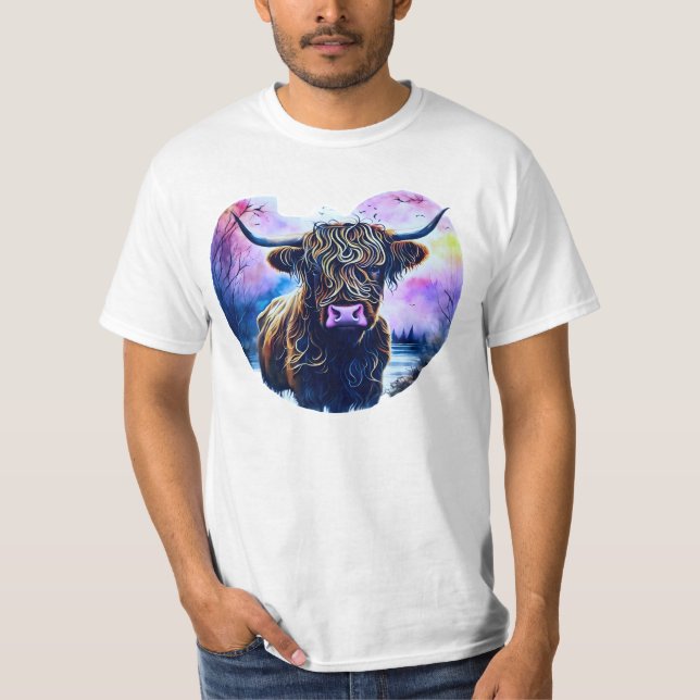 Camiseta Resumen de pintura de vacas en forma de corazón (Anverso)