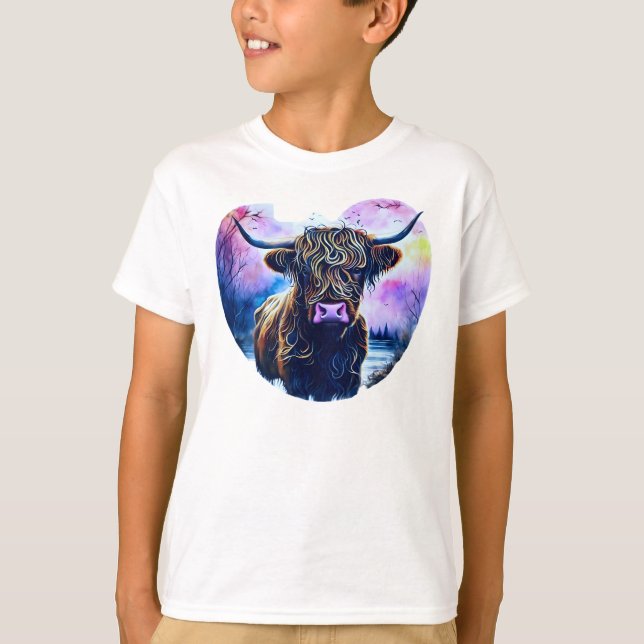 Camiseta Resumen de pintura de vacas en forma de corazón (Anverso)