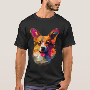 Camiseta Resumen de polígono Pembroke geométrico Welsh Corg
