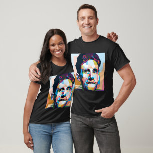 Camiseta Resumen de popart George Orwell en WPAP
