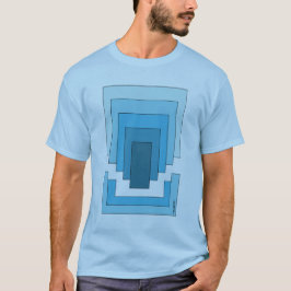 Camiseta Resumen de Rectángulo en Azul