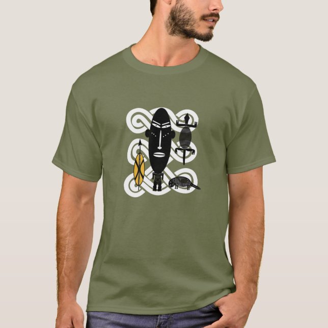 Camiseta Resumen de retrato de animales guerreros africanos (Anverso)