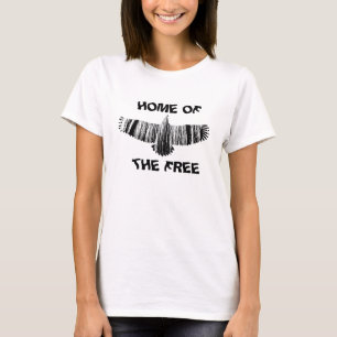 Camiseta Resumen De Silhouettes De Árbol De Águila Hogar De