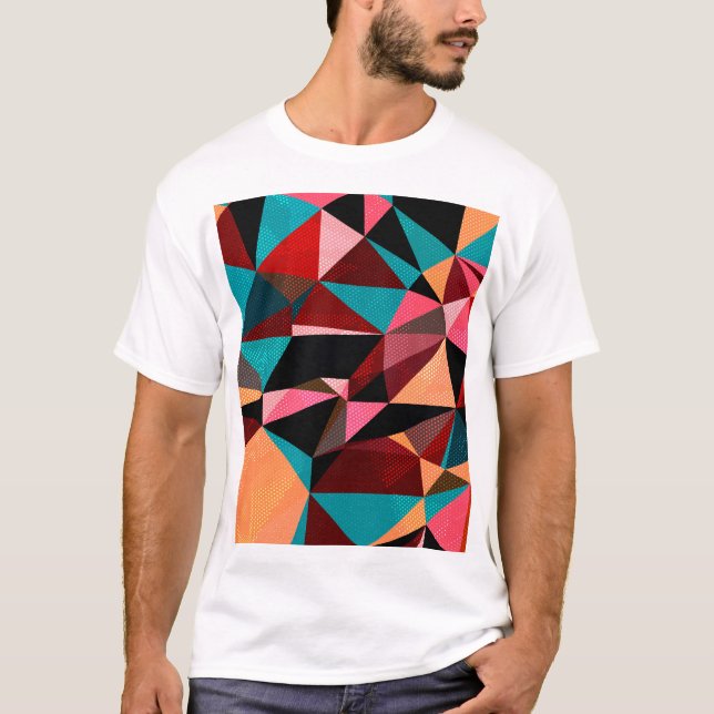 Camiseta Resumen de triángulo geométrico colorido (Anverso)