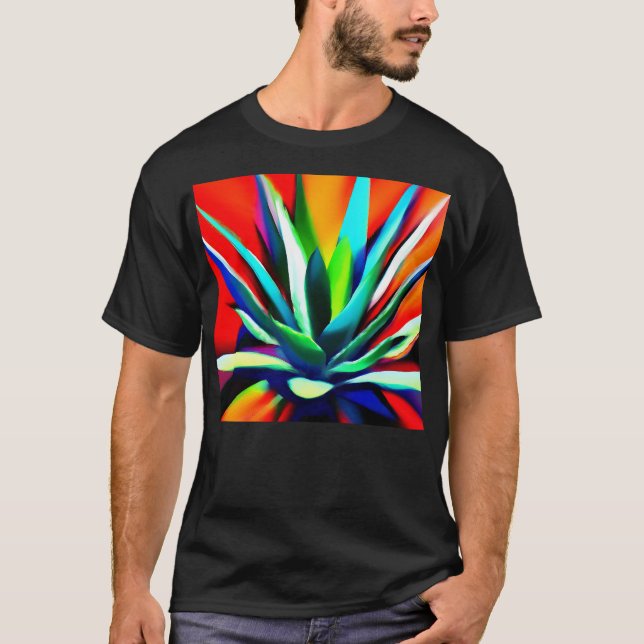Camiseta Resumen de un Agave colorido (Anverso)