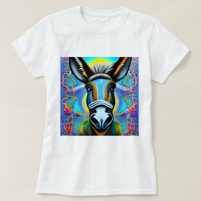 Camiseta Resumen de un pequeño burro multicolor (Diseño del anverso)
