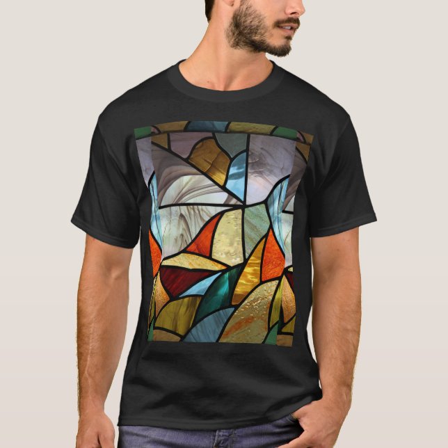 Camiseta Resumen de vidrio multicolor (Anverso)
