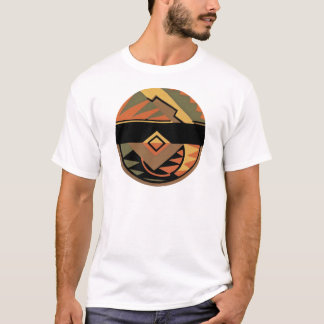 Camiseta Resumen del Círculo Geométrico del Art Deco del pe
