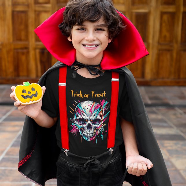 Camiseta Resumen del cráneo del Skeleton, niño de Halloween (Subido por el creador)