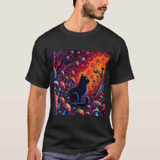 Camiseta Resumen del gato trippy Arte psicodélico