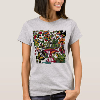 Camiseta Resumen del Jardín de Rana y Mariposas Funny de Gu