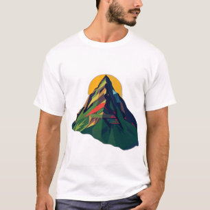 Camiseta Resumen del paisaje geométrico de montaña