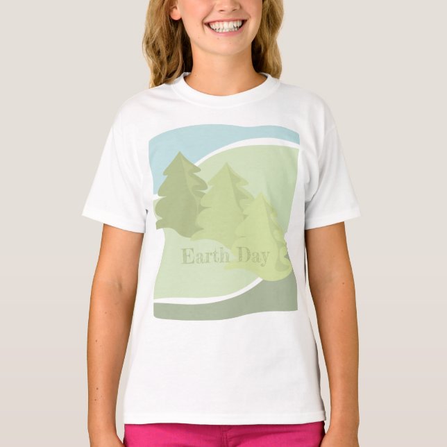 Camiseta Resumen del paisaje natural con árboles de abetos  (Anverso)
