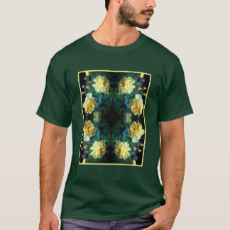 Camiseta Resumen del par de flores de rosa amarilla