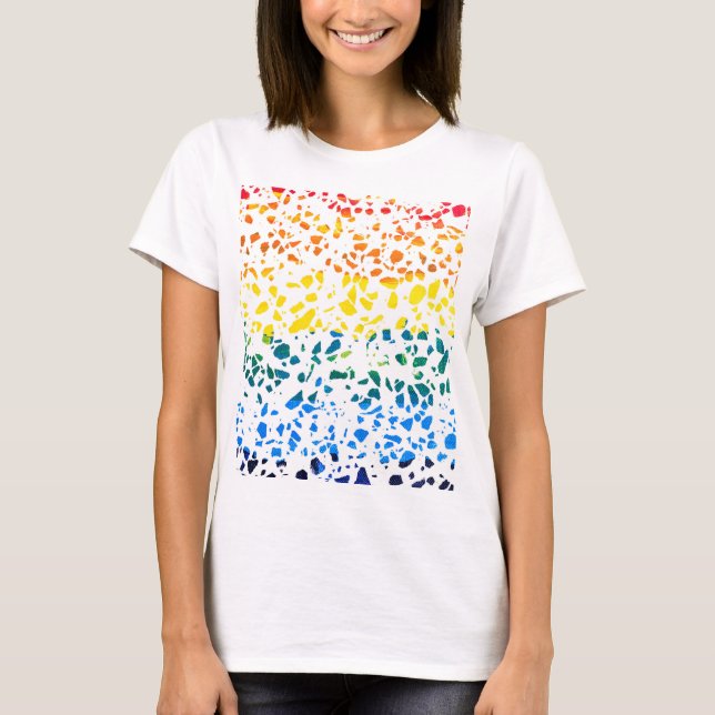 Camiseta Resumen del patrón arcoiris colorido del mosaico d (Anverso)