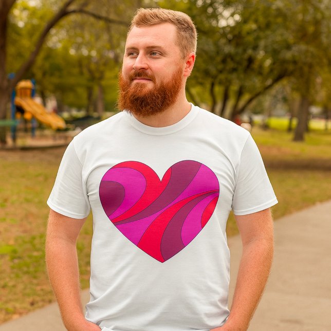 Camiseta Resumen del patrón de giro rojo y rosa negrita del (Subido por el creador)