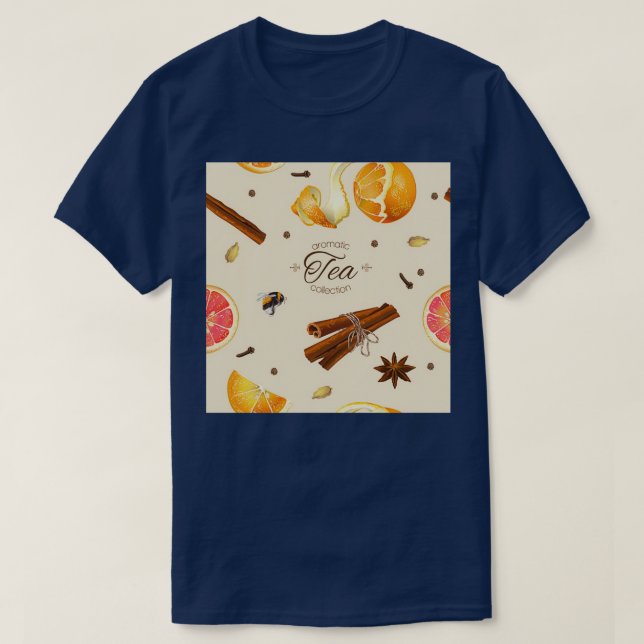 Camiseta Resumen del patrón de té aromático (Diseño del anverso)