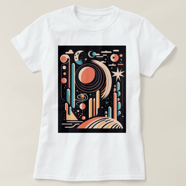 Camiseta Resumen del planeta del espacio geométrico. Cosmos (Diseño del anverso)