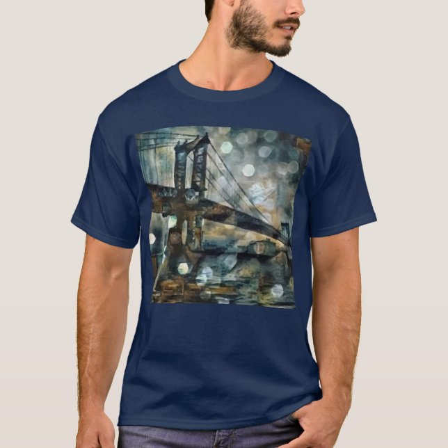 Camiseta Resumen del puente de Manhattan (Anverso)