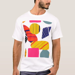 Camiseta Resumen dibujado a mano, patrón elegante.