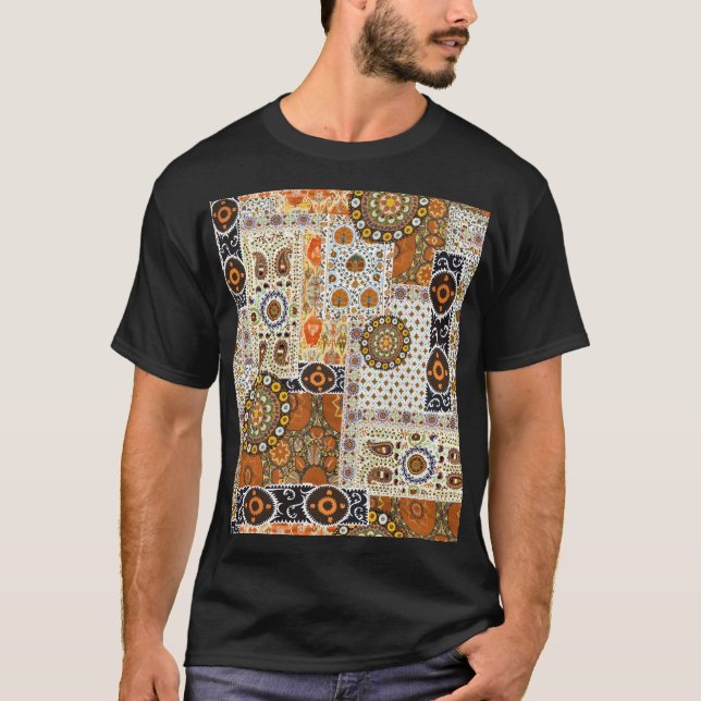 Camiseta Resumen digital étnico: Patrón sin foco (Anverso)