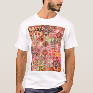 Camiseta Resumen digital étnico Patrón sin problemas