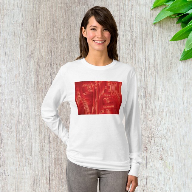 Camiseta Resumen dinámico de textura del músculo rojo (Subido por el creador)