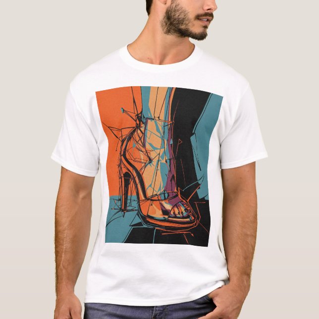 Camiseta Resumen Diseño artístico elegante de zapatos de mu (Anverso)