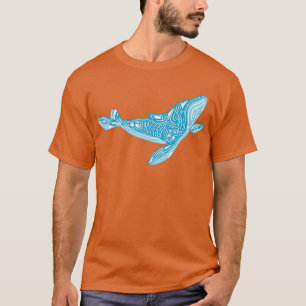 Camiseta Resumen Diseño de ballenas con decoración