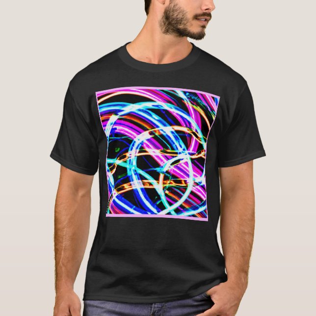 Camiseta Resumen Diseño de neón de patrón colorido (Anverso)