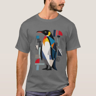 Camiseta Resumen Diseño de pingüino geométrico