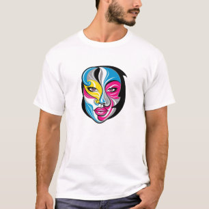 Camiseta Resumen Diseño del logotipo de Face Art