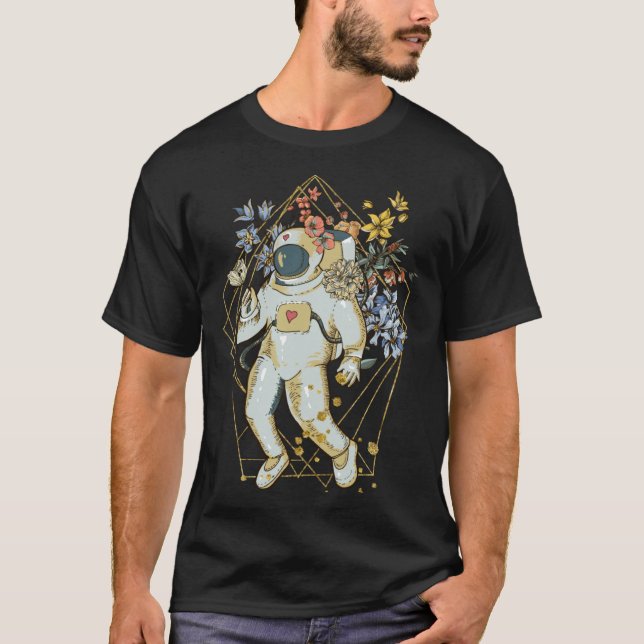 Camiseta Resumen Diseño floral astronauta astronauta del es (Anverso)