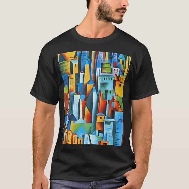 Camiseta Resumen Edificios de paisajes urbanos Rascacielos  (Anverso)