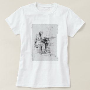 Camiseta Resumen Esbozo artístico pianista -